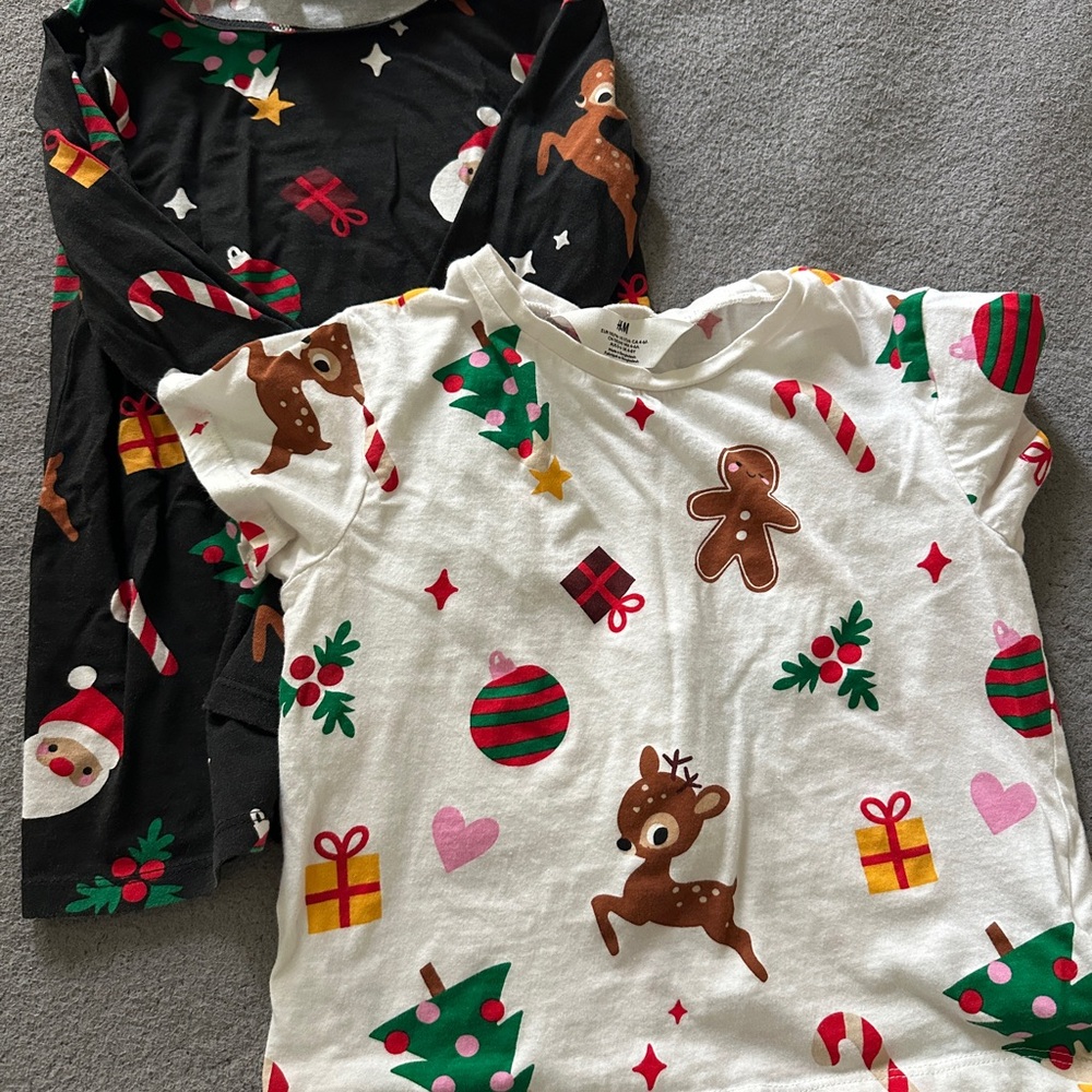 2 Used HM CHRISTMAS shirts